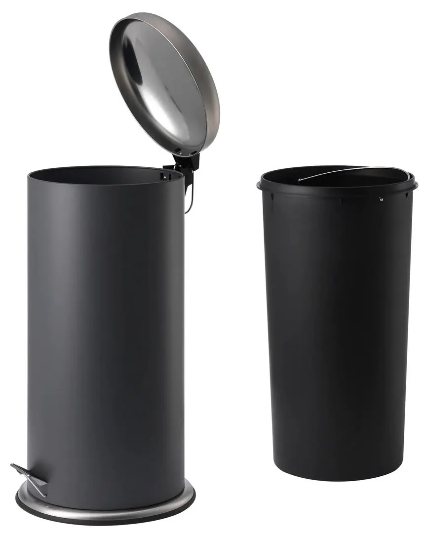 Ведро с откидной крышкой Ikea Mjosa 30L (Темно-серый)