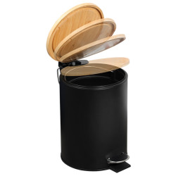 Мусорное ведро Kesper 90166 3L (Black/Bamboo) Thumb