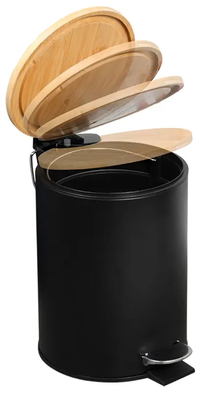 Мусорное ведро Kesper 90166 3L (Black/Bamboo) - 2