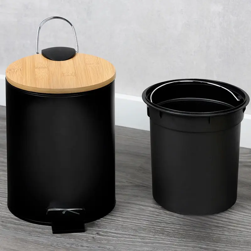 Мусорное ведро Kesper 90166 3L (Black/Bamboo) - 3