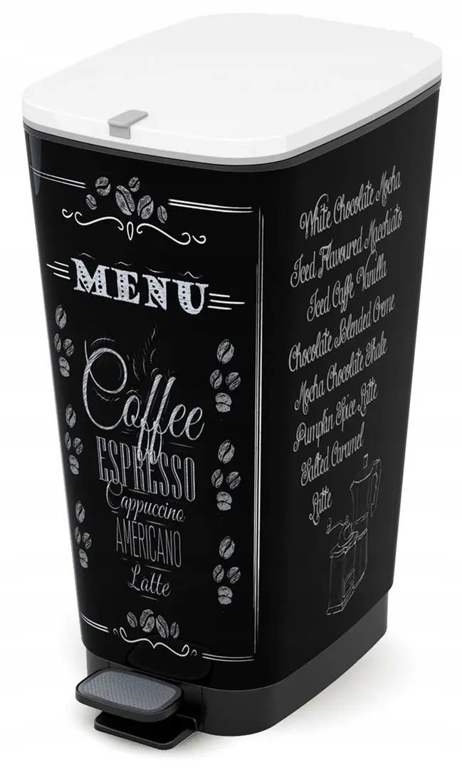 Cos de gunoi Kis Chic Bin Coffee Menu 60L (Black)