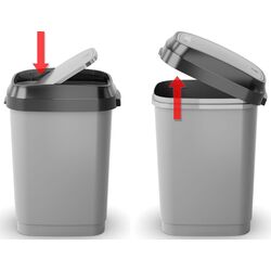 Мусорное ведро Kis Dual Swing M 35L (White/Grey) Thumb