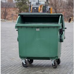 Container pentru gunoi cu capac rotund 1100L (Green) Thumb