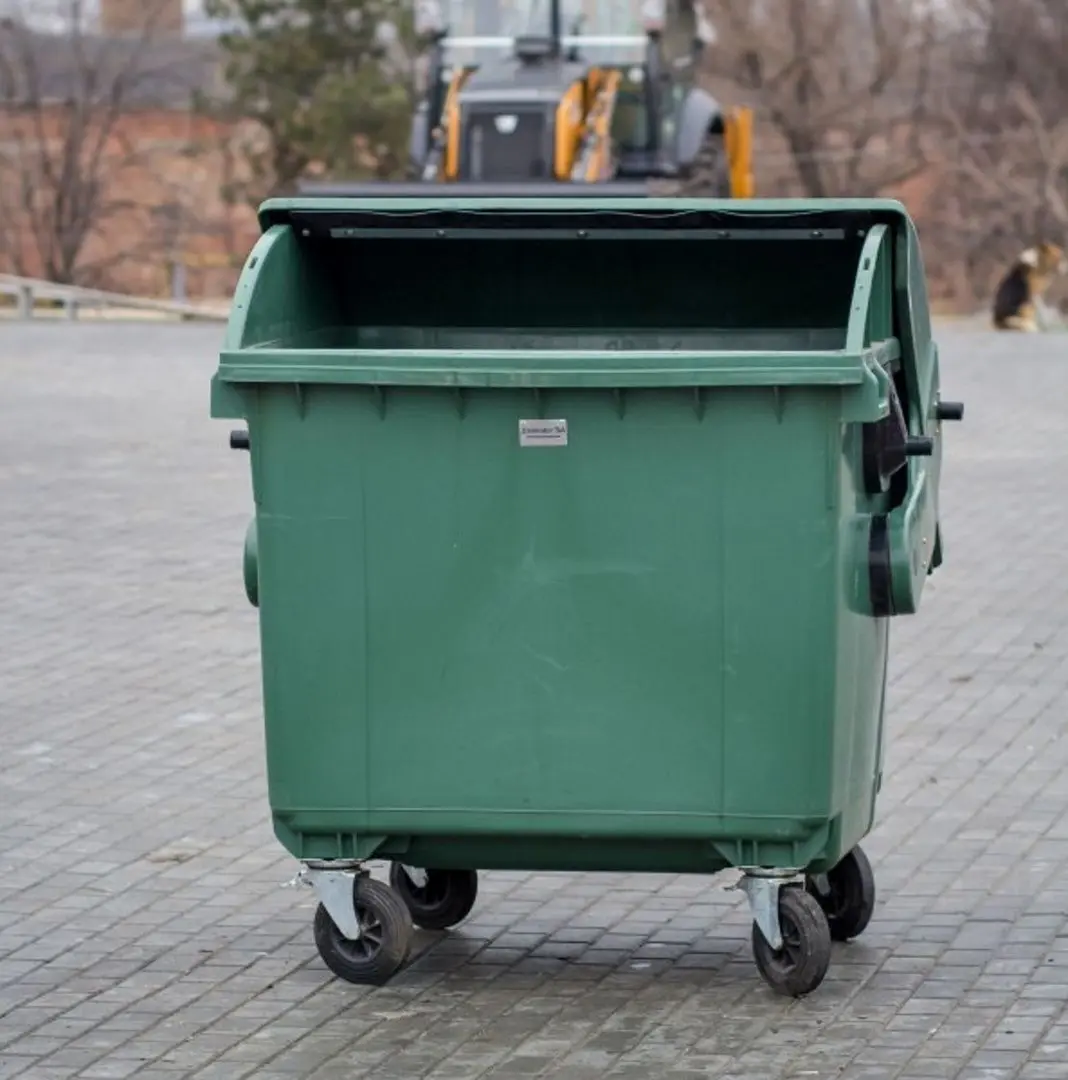 Container pentru gunoi cu capac rotund 1100L (Green) - 2