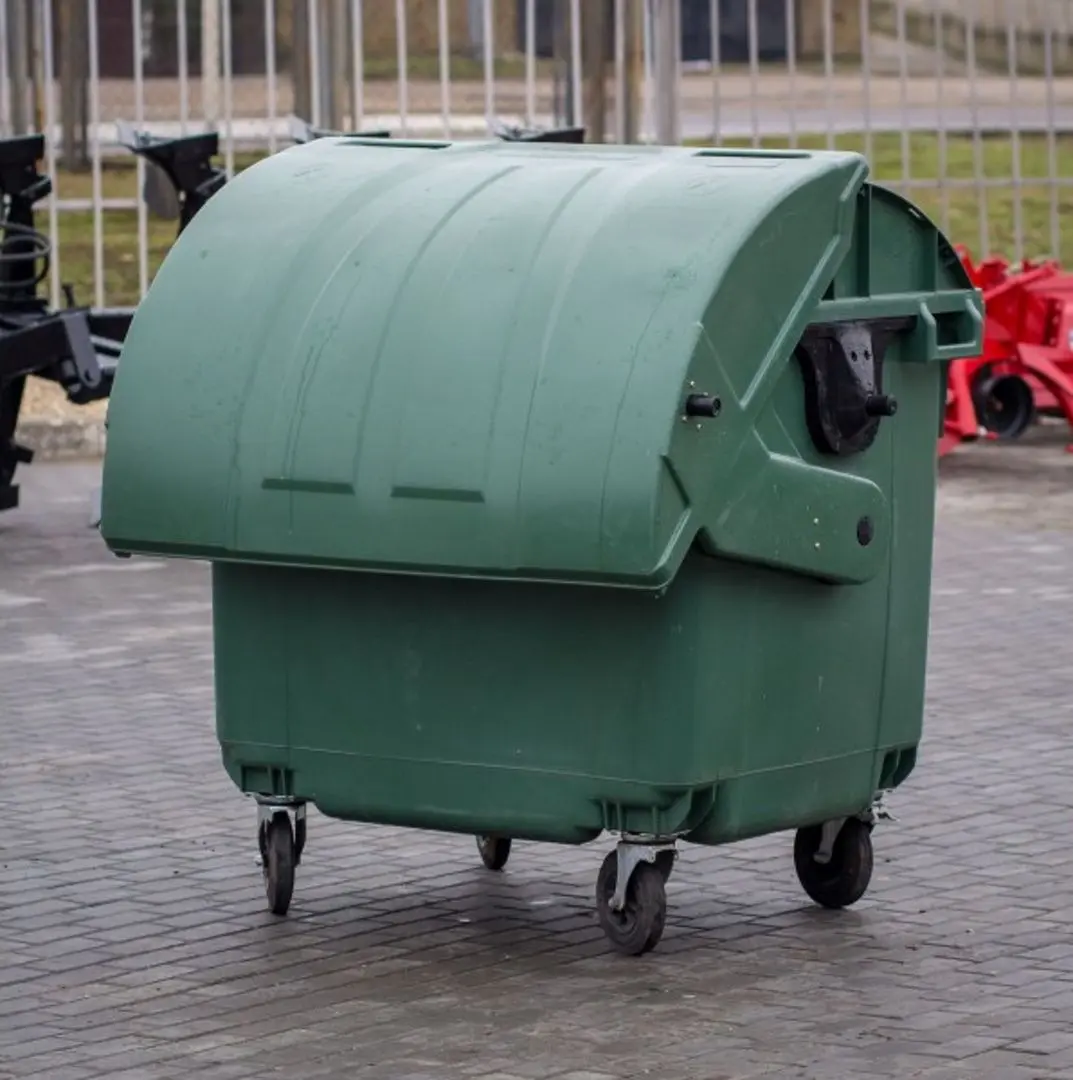 Container pentru gunoi cu capac rotund 1100L (Green) - 3