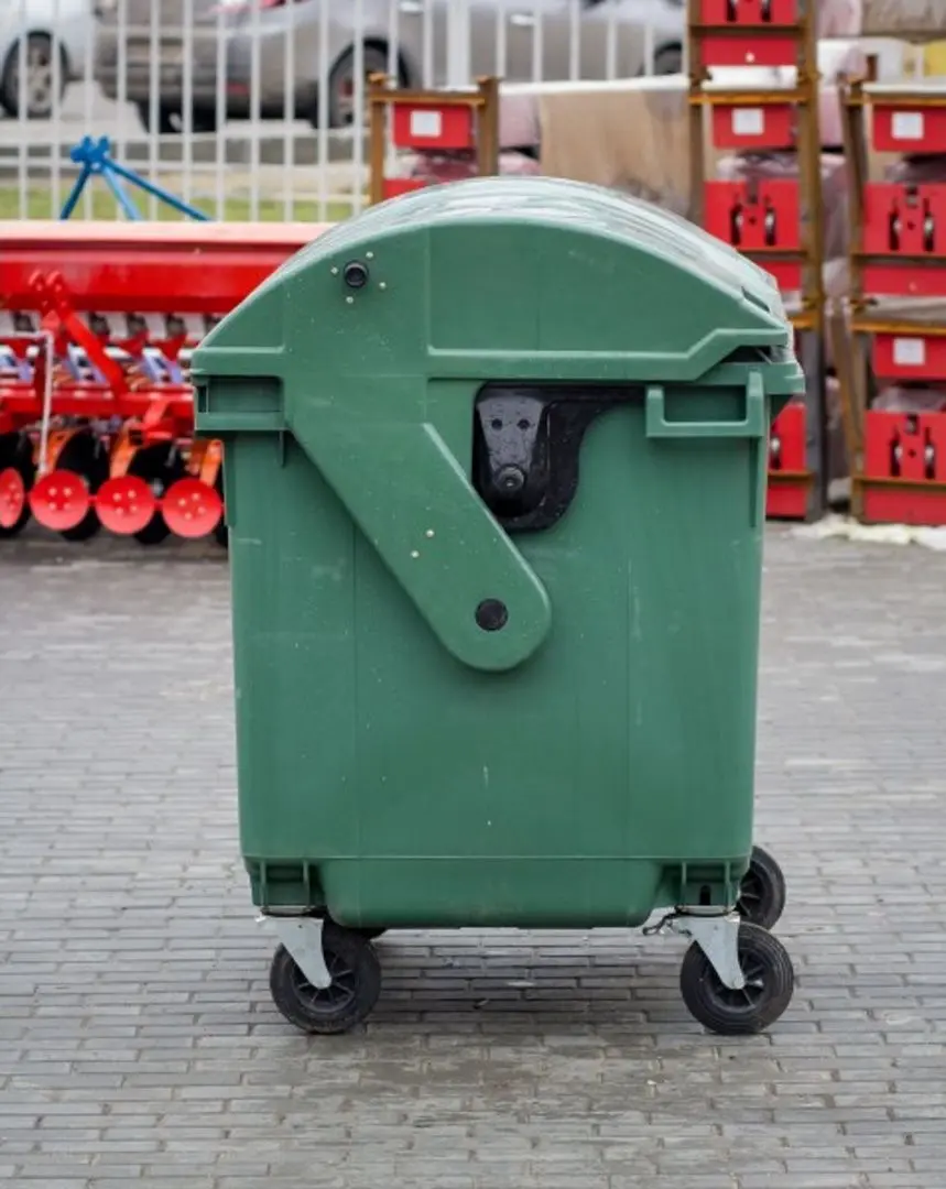 Container pentru gunoi cu capac rotund 1100L (Green) - 4