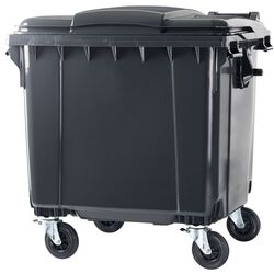 Мусорный контейнер с плоской крышкой 1100L (Black)