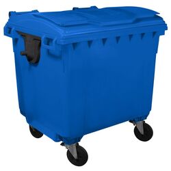 Мусорный контейнер с плоской крышкой 1100L (Blue)