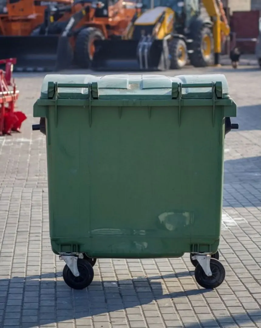 Мусорный контейнер с плоской крышкой 1100L (Green) - 2