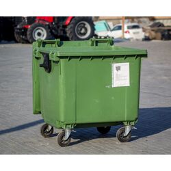 Мусорный контейнер с плоской крышкой 1100L (Green) Thumb