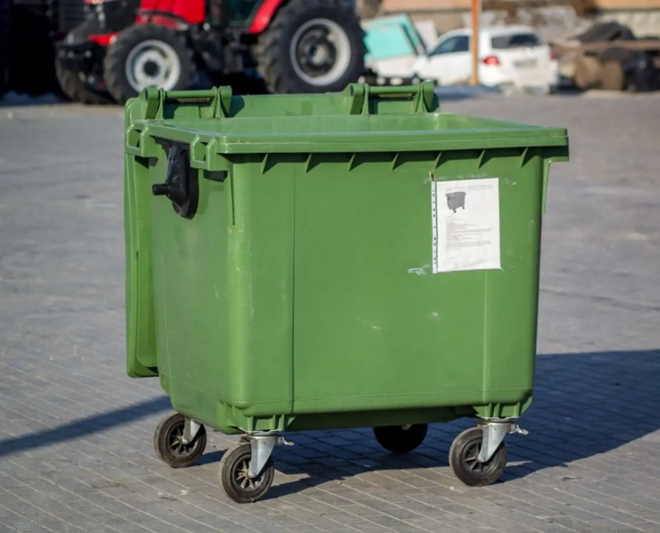 Мусорный контейнер с плоской крышкой 1100L (Green) - 4