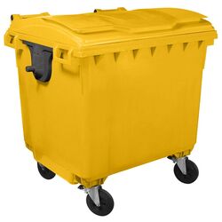 Мусорный контейнер с плоской крышкой 1100L (Yellow)