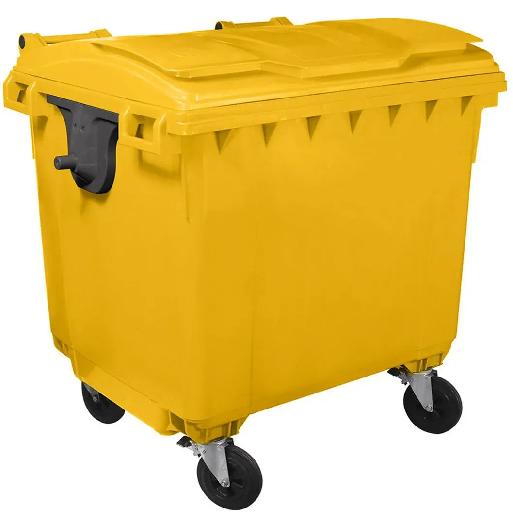 Мусорный контейнер с плоской крышкой 1100L (Yellow)