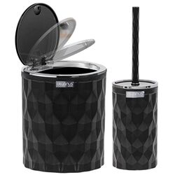 Набор мусорное ведро + ершик Okyanus Home Diamond OKY-469-1 (Black) Thumb