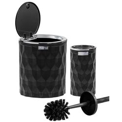 Набор мусорное ведро + ершик Okyanus Home Diamond OKY-469-1 (Black) Thumb