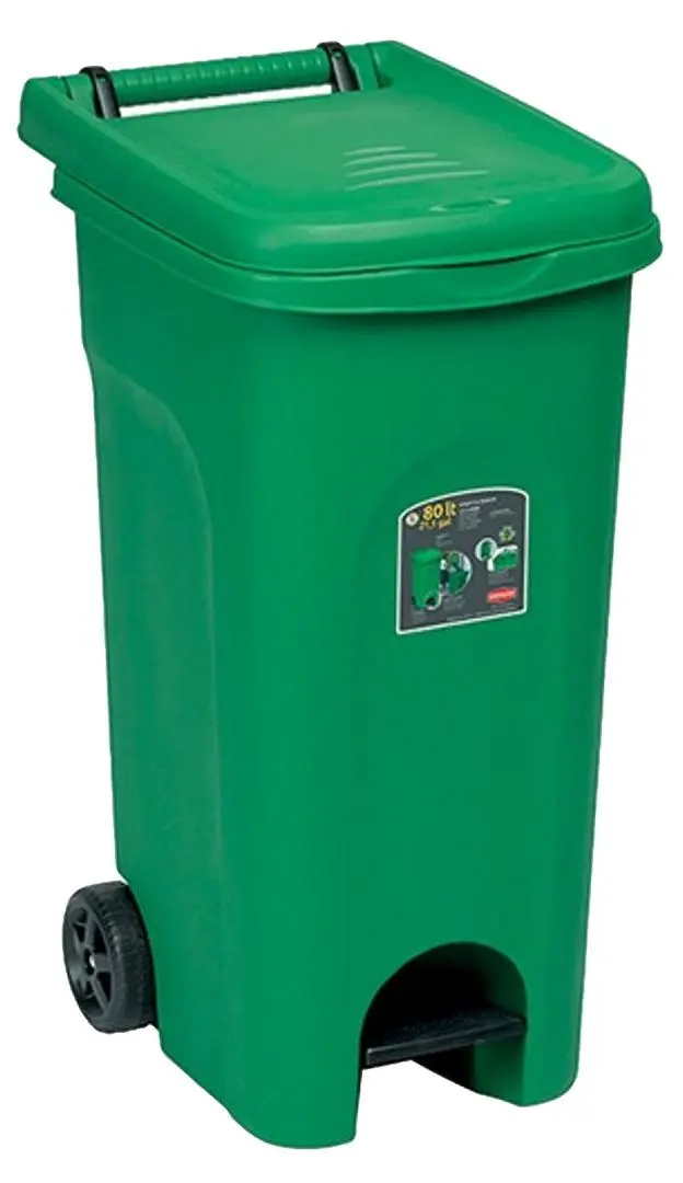 Мусорный контейнер с педалью Plastik Gogic 80L (Green)