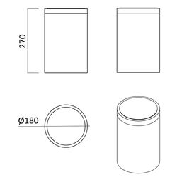 Мусорное ведро RJ Poznan 5L (White/Wood) Thumb