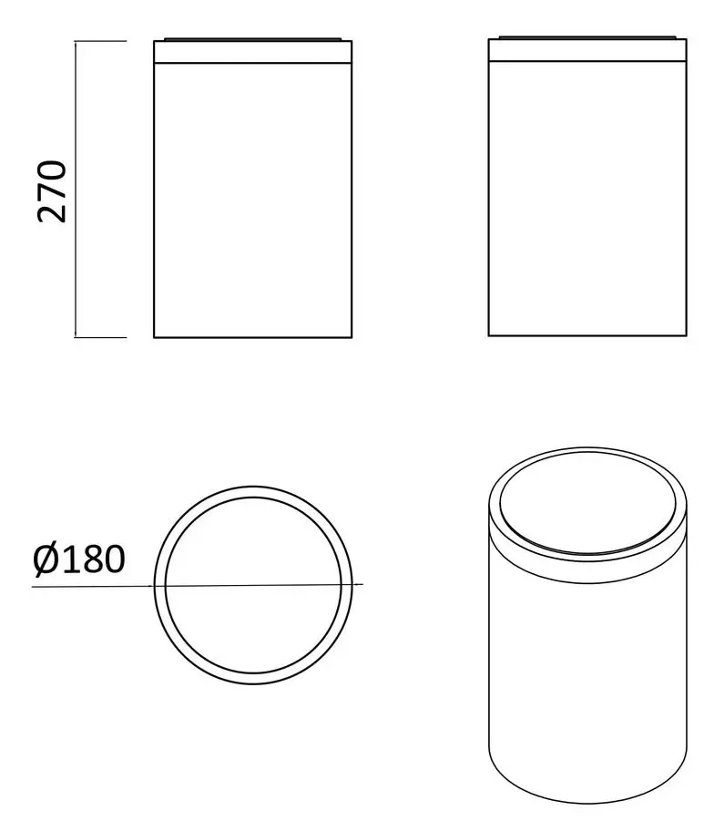 Мусорное ведро RJ Poznan 5L (White/Wood)