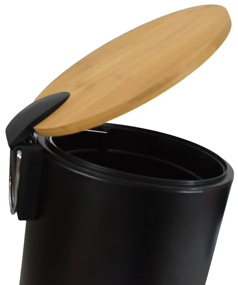 Set cos de gunoi + perie Sepio 9513 (Black/Natural Bamboo)