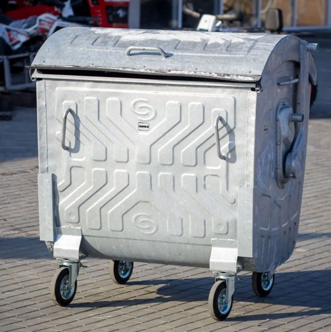 Мусорный контейнер с круглой крышкой Spider 1100L (Cink Steel)