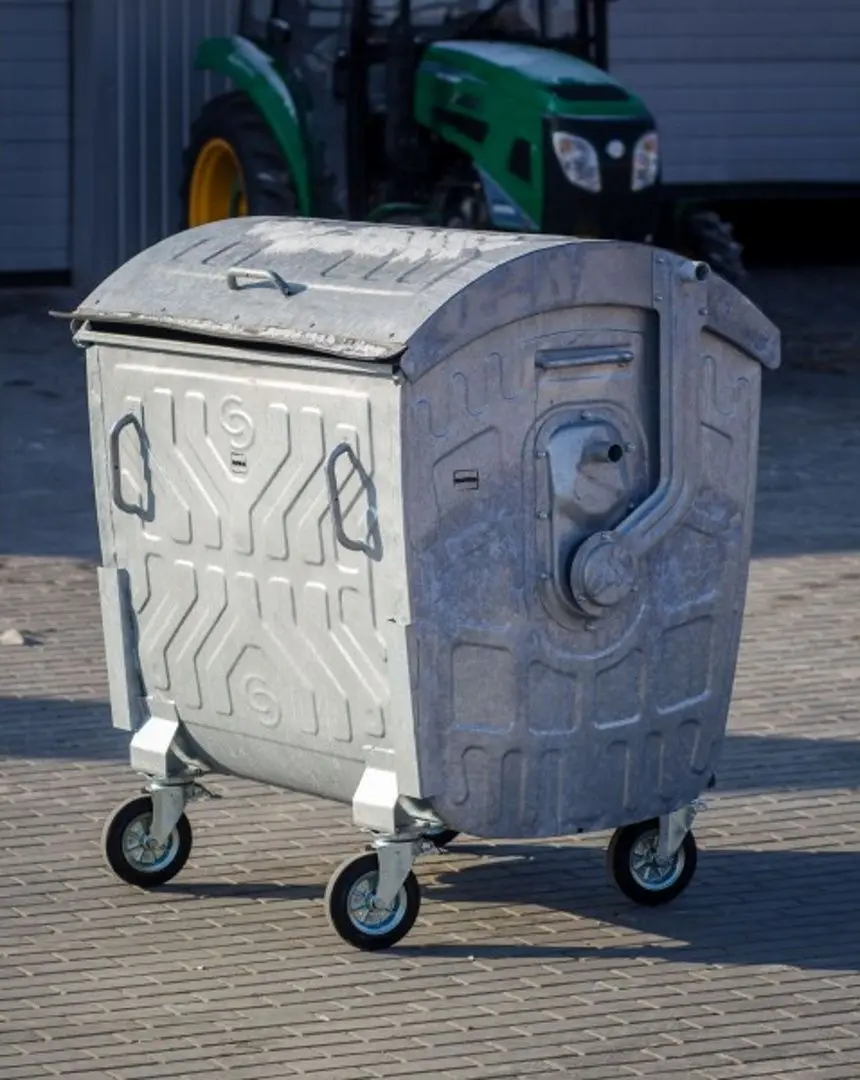 Мусорный контейнер с круглой крышкой Spider 1100L (Cink Steel)