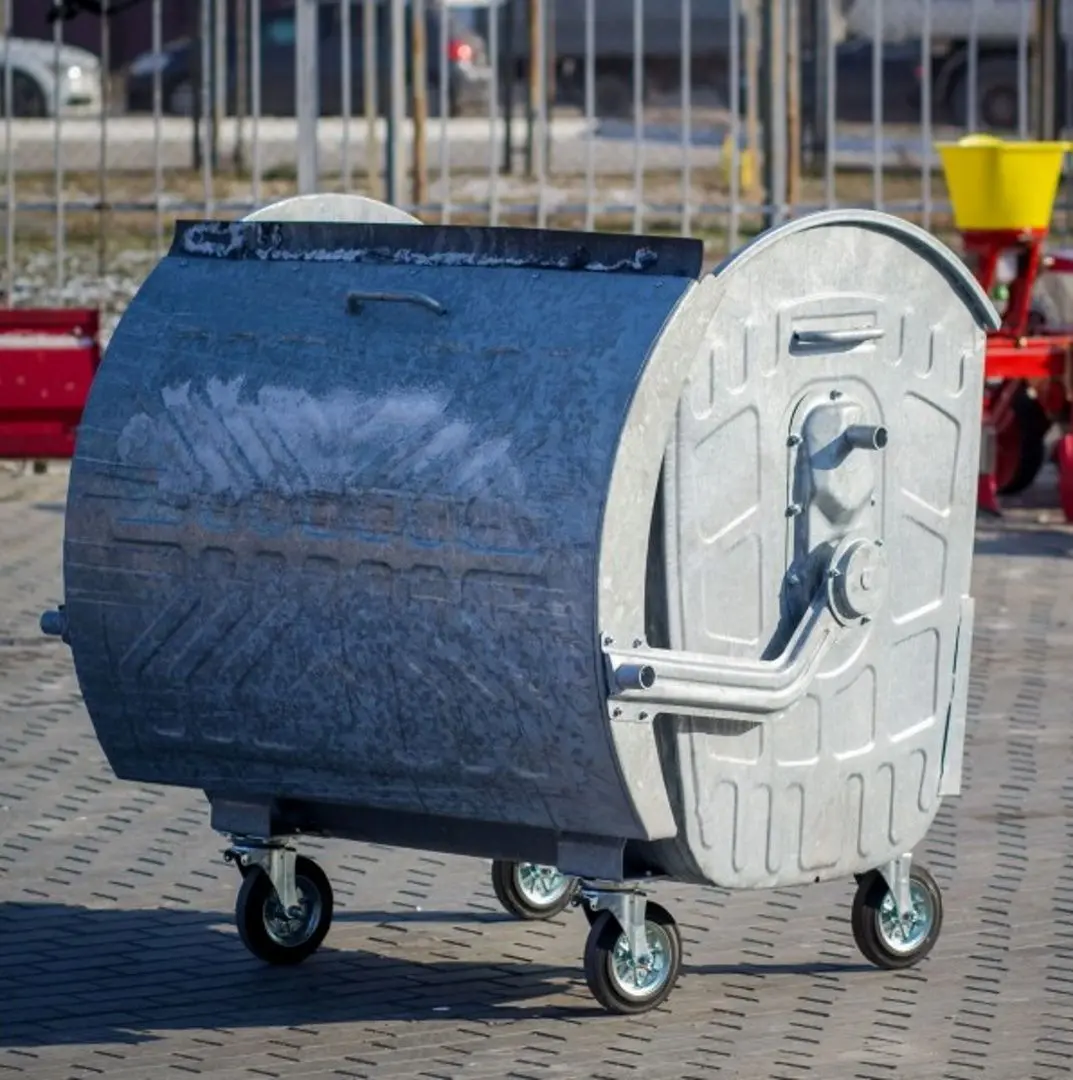 Мусорный контейнер с круглой крышкой Spider 1100L (Cink Steel)