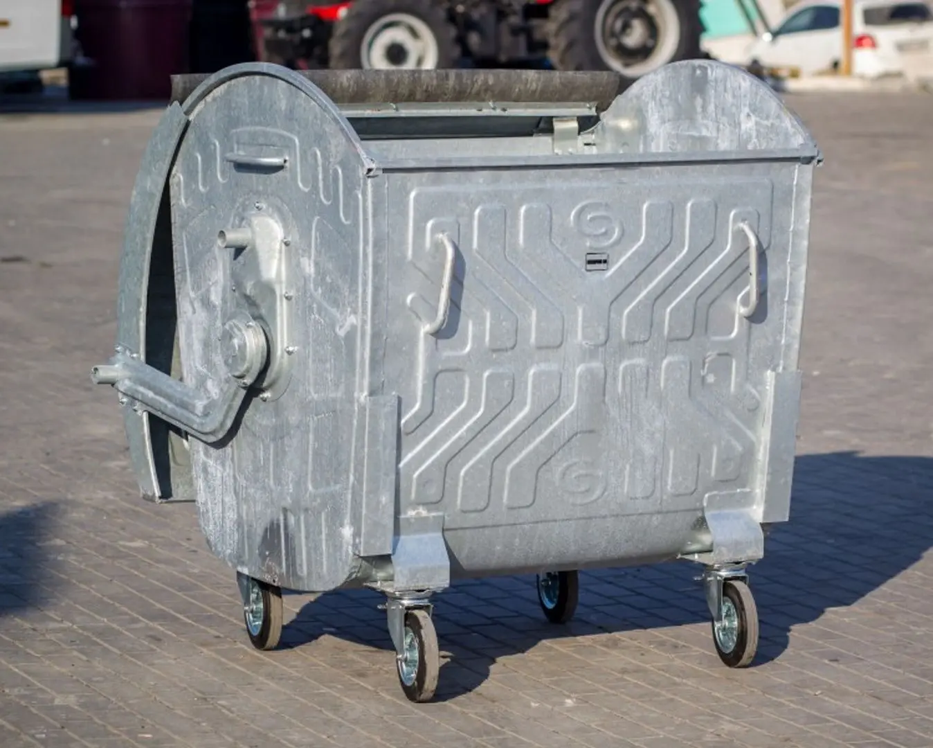 Мусорный контейнер с круглой крышкой Spider 1100L (Cink Steel)