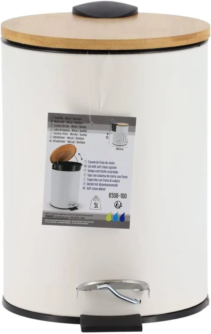 Cos de gunoi Tendance 55708 3L (Bamboo/White) - 2