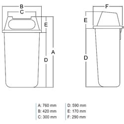 Cos pentru deseuri Uniplast Pendulum 50L (Orange) Thumb