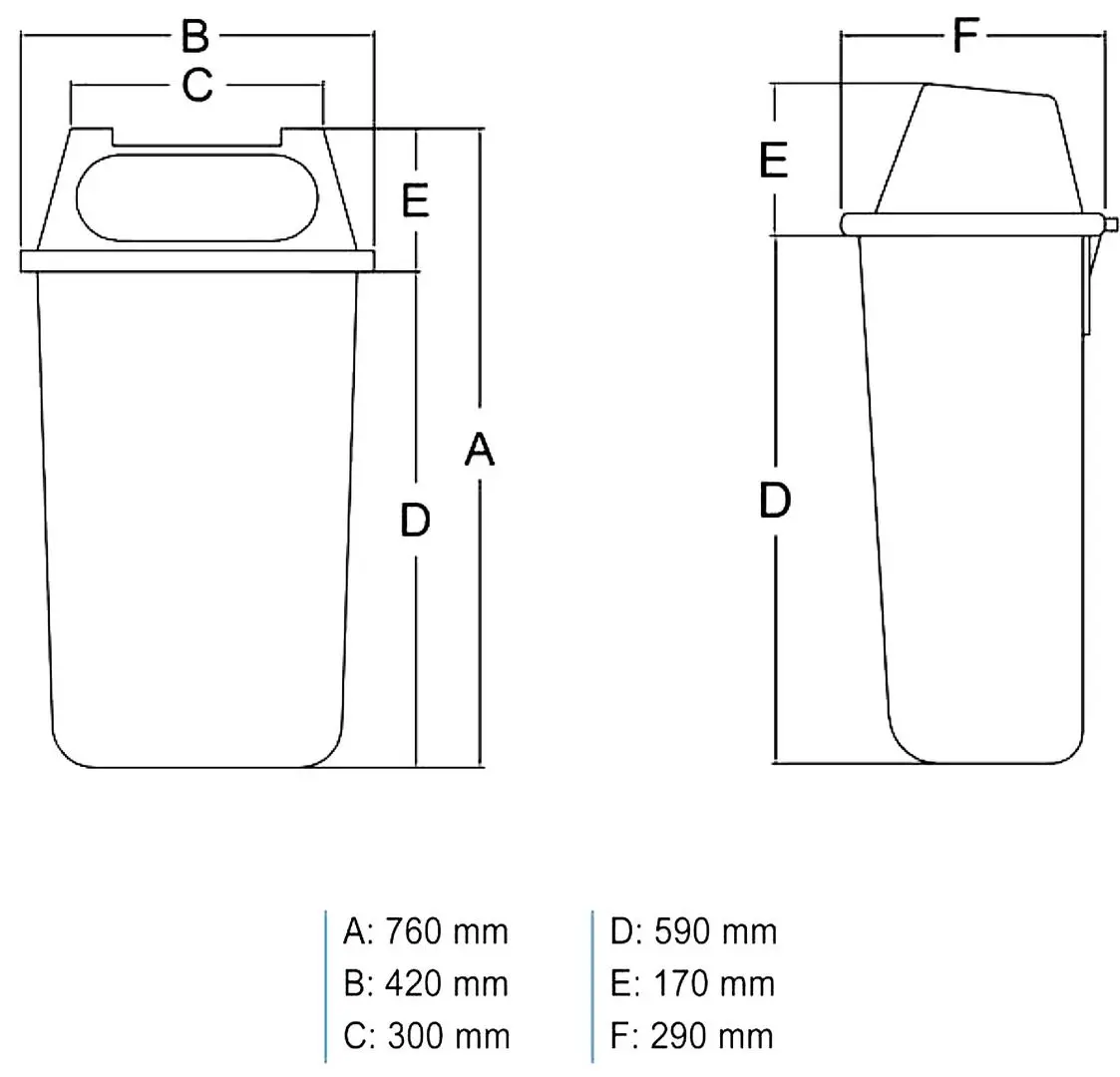 Cos pentru deseuri Uniplast Pendulum 50L (Orange)