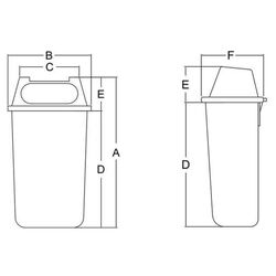 Coș de gunoi Uniplast 50 L (Orange) Thumb