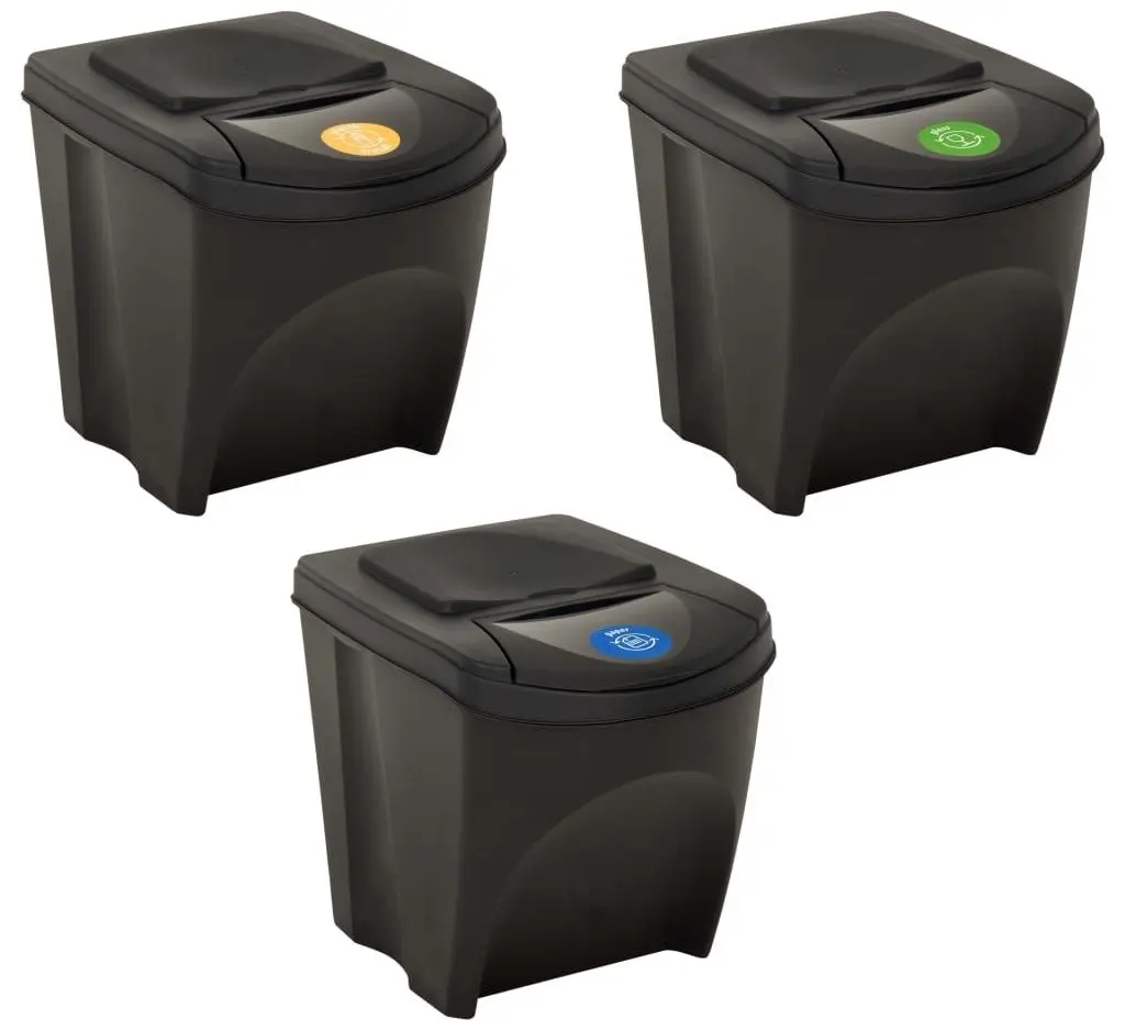 Set sortare deseuri VidaXL 316184 75L (Anthracite)