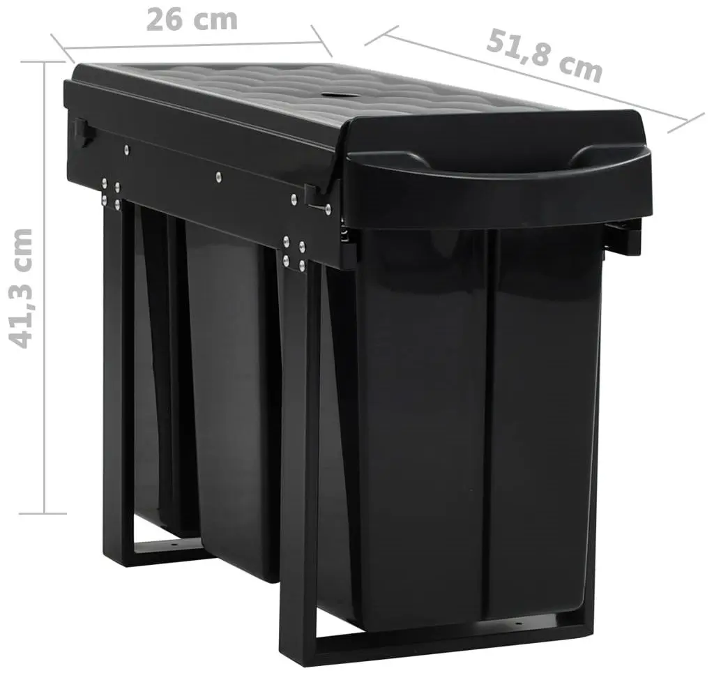 Cos gunoi retractabil VidaXL 51180 (Black)