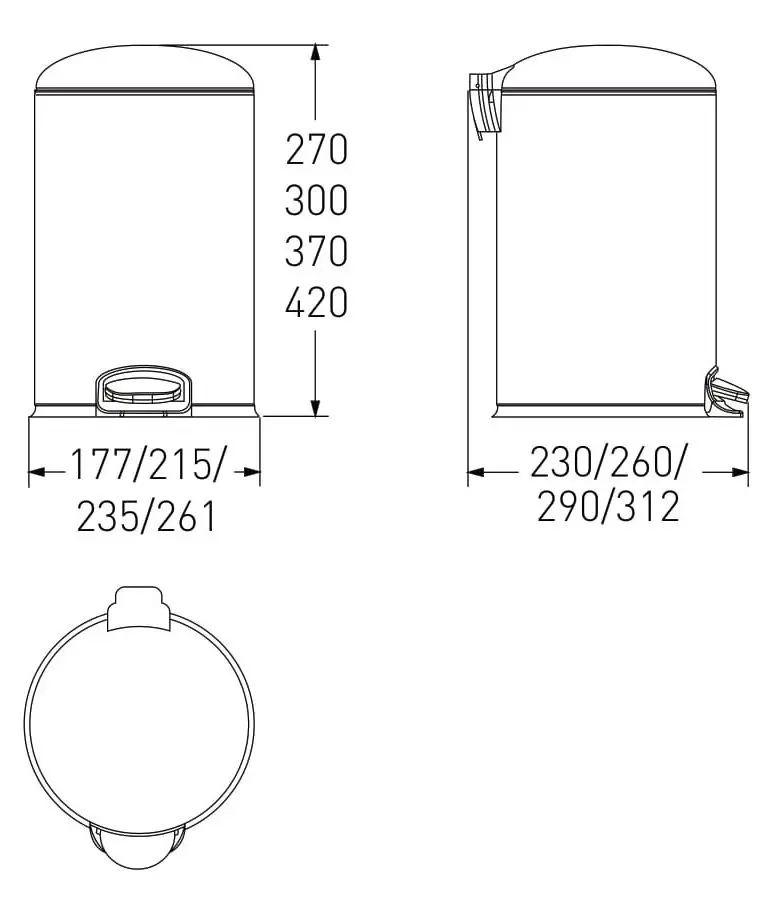 Мусорное ведро Volle 14-03-53B 3L (Black)