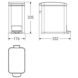 Cos de gunoi Volle 14-08-67W 8L (White) Thumb