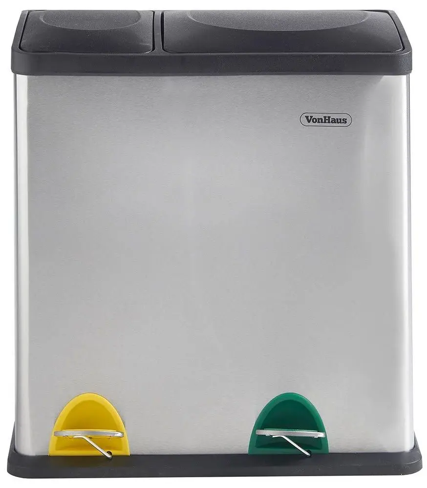 Ведро для мусора 2в1 VonHaus 3007630 36L (Inox/Black)