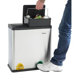 Ведро для мусора 2в1 VonHaus 3007630 36L (Inox/Black) Thumb