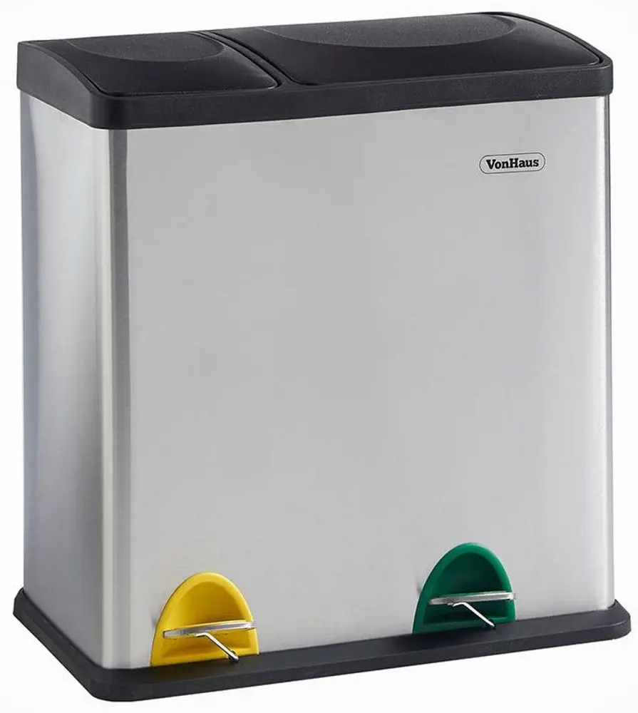 Ведро для мусора 2в1 VonHaus 3007630 36L (Inox/Black)