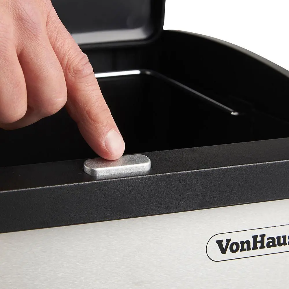 Ведро для мусора 2в1 VonHaus 3007772 34L (Inox/Black)