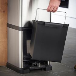 Ведро для мусора 2в1 VonHaus 3007772 34L (Inox/Black) Thumb