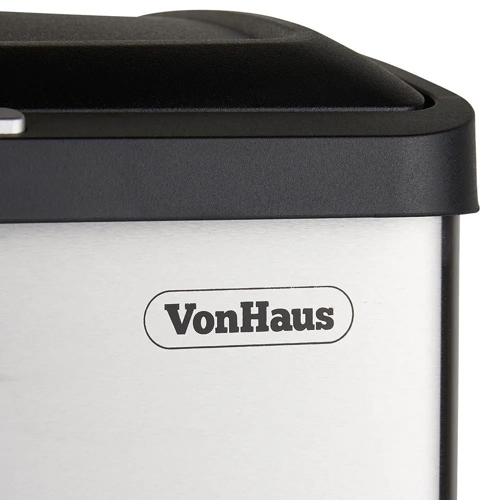 Ведро для мусора 2в1 VonHaus 3007772 34L (Inox/Black)