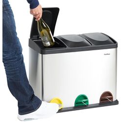 Ведро для мусора 3в1 VonHaus 3007240 45L (Inox/Black) Thumb