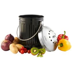 Мусорное ведро для пищевых отходов VonShef 1507146 4.5L (Black/Inox) Thumb