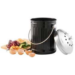 Мусорное ведро для пищевых отходов VonShef 1507146 4.5L (Black/Inox) Thumb
