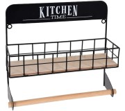 Suport pentru prosop din hatrie Kitchen Time 42645 (Black/Wood)