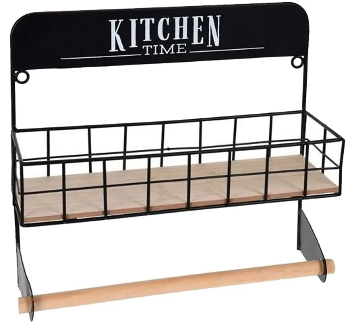 Полка Excellent Houseware Kitchen Time 42645 (Black/Wood)