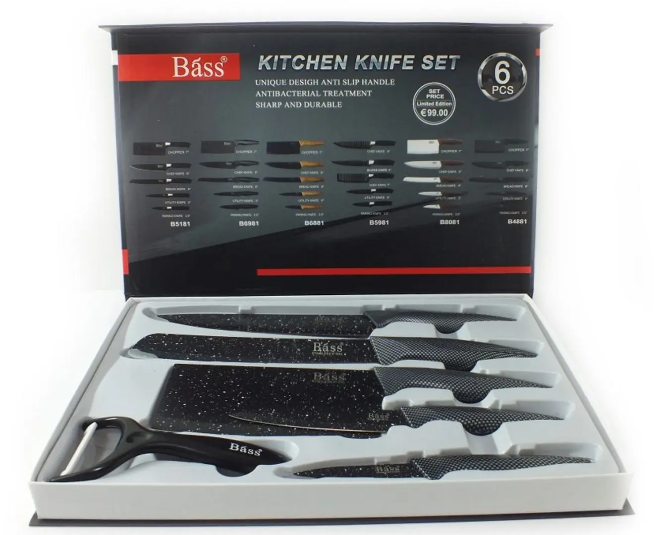 Set cutite Bass A-121/6981 (Black) - 2