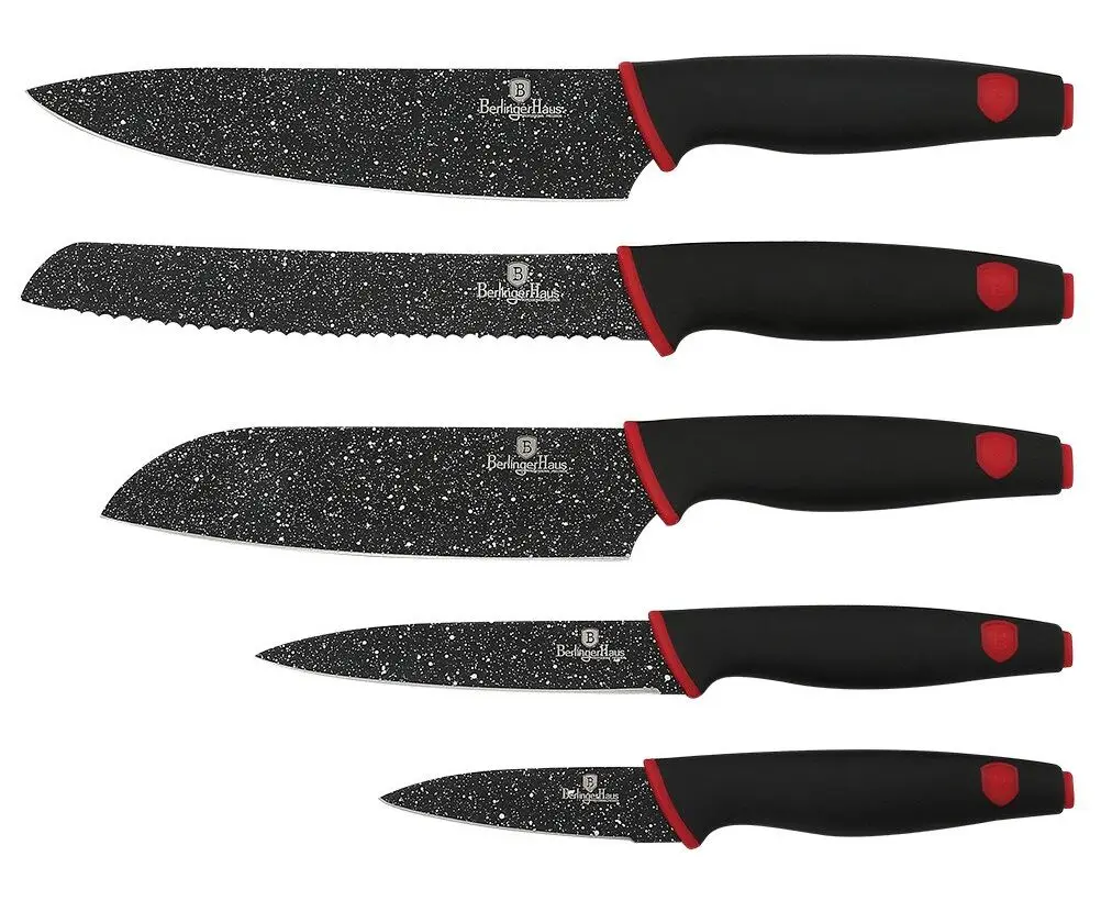 Набор ножей Berlinger Haus Stone Touch BH 2371 (Black/Red)