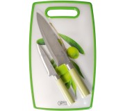 Set cutite + placă de tocat Gipfel 51082 (Green)