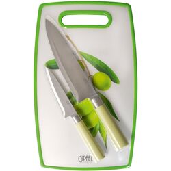 Set cutite + placă de tocat Gipfel 51082 (Green)